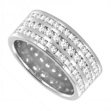 2.00ct Triple Row Diamond Full Eternity/dress Ring