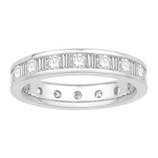 1.25ct Round & Baguette Diamond Full Eternity Ring