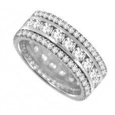 2.50ct Triple Row Diamond Full Eternity/dress Ring