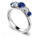 5 Stone Diamond & Blue Sapphire Half Eternity Ring