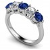 5 Stone Diamond & Blue Sapphire Half Eternity Ring