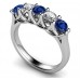 5 Stone Diamond & Blue Sapphire Half Eternity Ring