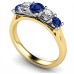 5 Stone Diamond & Blue Sapphire Half Eternity Ring