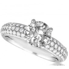 Three Row Round Diamond Vintage Ring Three Row Round Diamond Vintage Ring