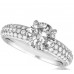Three Row Round Diamond Vintage Ring Three Row Round Diamond Vintage Ring