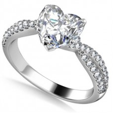 Unique Heart & Round Diamond Ring