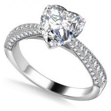 Heart & Round Diamond Vintage Ring
