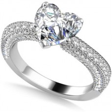 Heart Diamond Shoulder Set Ring