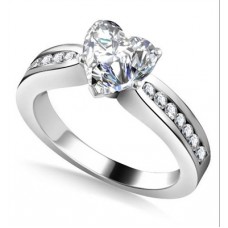 Heart Diamond Shoulder Set Ring Heart Diamond Shoulder Set Ring
