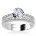 Round Diamond Shoulder Set Ring With Matching Band