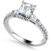 Tapered Baguette Emerald Diamond Ring With Shoulder Diamonds