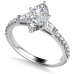 Tapered Baguette Marquise Diamond Ring With Shoulder Diamonds