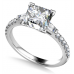 Tapered Baguette Princess Diamond Ring With Shoulder Diamonds