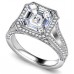 Asscher Diamond Single Halo Vintage Ring Asscher Diamond Single Halo Vintage Ring