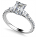 Tapered Baguette Radiant Diamond Ring With Shoulder Diamonds