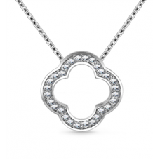 Pave Set Round Diamond Clover Pendant Pave Set Round Diamond Clover Pendant
