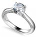 Engraved Cathedral Round Diamond Engagement Ring Engraved Cathedral Round Diamond Engagement Ring