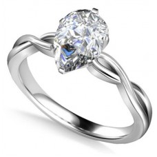 Infinity Love Swirl Pear Diamond Engagement Ring