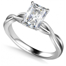Infinity Love Swirl Radiant Diamond Engagement Ring