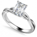 Infinity Love Swirl Radiant Diamond Engagement Ring