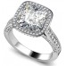 Cushion Diamond Single Halo Ring