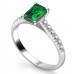 Emerald Diamond Shoulder Set Ring Emerald Diamond Shoulder Set Ring