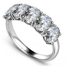 5 Stone Oval Diamond Half Eternity Ring 5 Stone Oval Diamond Half Eternity Ring