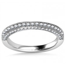 Elegant Round Diamond Eternity/wedding Ring