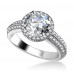 Round Diamond Single Halo Shoulder Set Ring Round Diamond Single Halo Shoulder Set Ring