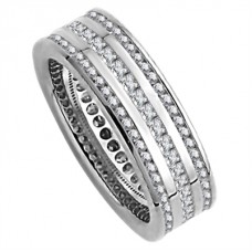 1.50ct 3 Row Diamond Full Eternity/dress Ring