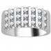 9mm Triple Row Round Diamond Mens Ring