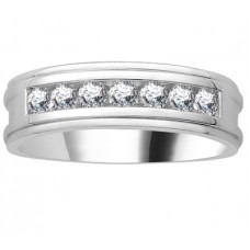 6.5mm Mens Round Diamond Ring