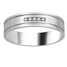 5.5mm Mens Round Diamond Ring