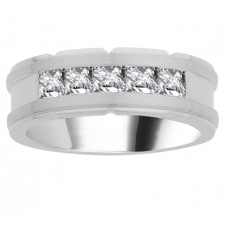 8mm Mens Round Diamond Ring