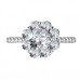 Flower Halo Round Diamond Shoulder Set Ring
