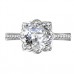 Floral Style Round Diamond Shoulder Set Ring
