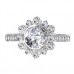 Round Diamond Flower Halo Shoulder Set Ring Round Diamond Flower Halo Shoulder Set Ring