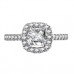 Single Halo Cushion Diamond Ring