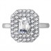Double Halo Emerald Diamond Engagement Ring