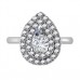 Double Halo Pear Diamond Engagement Ring