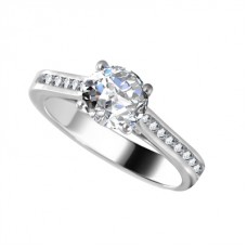 Round Shoulder Set Diamond Engagement Ring