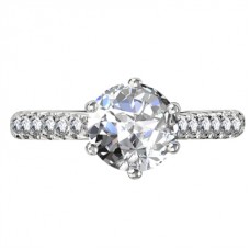 Round Diamond Shoulder Set Engagement Ring Round Diamond Shoulder Set Engagement Ring