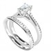 Emerald Diamond Shoulder Set Ring With Matching Band