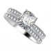Round Diamond Shoulder Set Ring With Matching Band