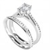 Emerald Diamond Shoulder Set Ring With Matching Band