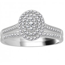 Double Halo Round Diamond Cluster Bridal Set