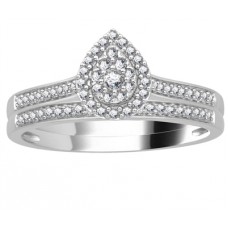 Single Halo Round Diamond Cluster Bridal Set