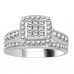 Single Halo Round Diamond Cluster Bridal Set Single Halo Round Diamond Cluster Bridal Set