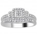 Single Halo Round Diamond Cluster Bridal Set