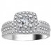 Single Halo Round Diamond Cluster Bridal Set Single Halo Round Diamond Cluster Bridal Set